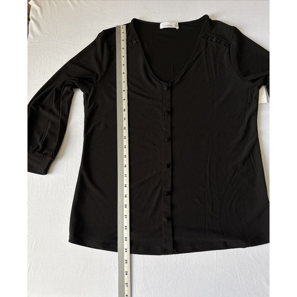 89th & Madison NWT Women’s S Whimsigoth Crochet Blouse Stretch Business Office - Picture 9 of 10